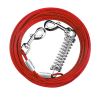 Dog Tie Out Cable Long Dog Leash Chew Proof Lead Dog Chain with Durable Spring 360�� Rotatable Clips PVC Case for Outside Yard Caming