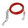 Dog Tie Out Cable Long Dog Leash Chew Proof Lead Dog Chain with Durable Spring 360�� Rotatable Clips PVC Case for Outside Yard Caming