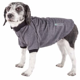 Pet Life Active 'Fur-Flexed' Relax-Stretch Wick-Proof Performance Dog Polo T-Shirt (Color: GREY, size: small)
