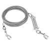 Dog Tie Out Cable Long Dog Leash Chew Proof Lead Dog Chain with Durable Spring 360�� Rotatable Clips PVC Case for Outside Yard Caming