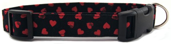Black Hearts Dog Collar (Option: Medium)