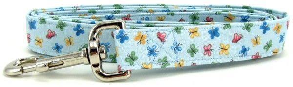 Pastel Blue Butterflies Dog Leash (Option: X-Small)