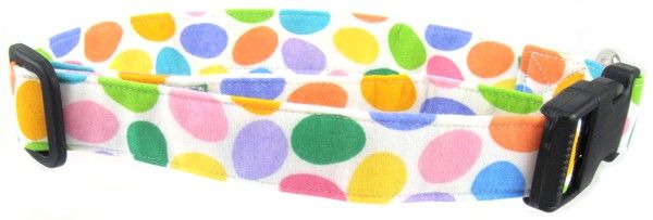 Colorful Easter Eggs on White Dog Collar (Option: X-Large)