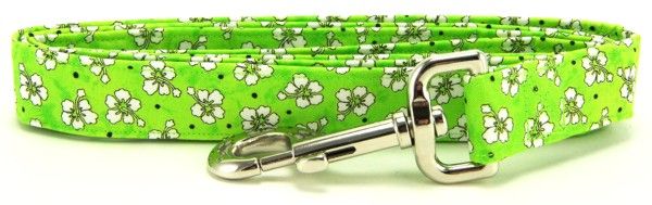 Green Hawaiian Flowers Dog Leash (Option: Small)