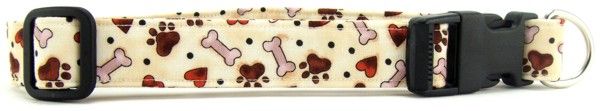 Hearts, Bones & Paws Dog Collar (Option: Small)