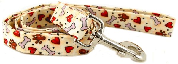 Hearts, Bones & Paws Dog Leash (Option: Small)