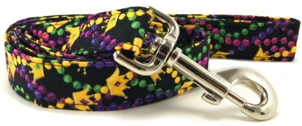 Mardi Gras Beads & Crowns Dog Leash (Option: Small)