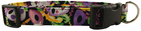 Mardi Gras Masks Dog Collar (Option: X-Large)