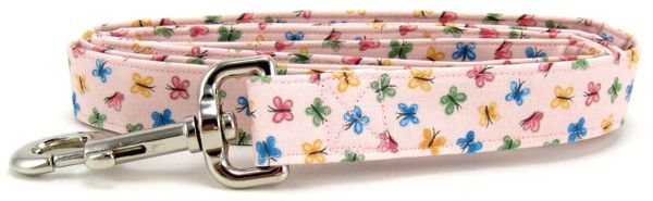 Pastel Pink Butterflies Dog Leash (Option: Small)