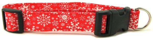 Red Snowflakes Dog Collar (Option: Small)