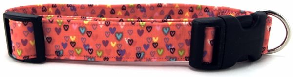 Tiny Colorful Hearts Dog Collar (Option: Medium)