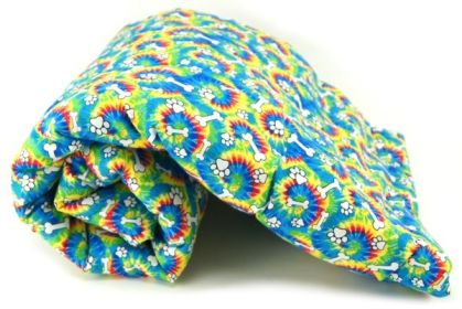 Pet Blanket (Design: Rainbow Tie Dye Paws & Bones)